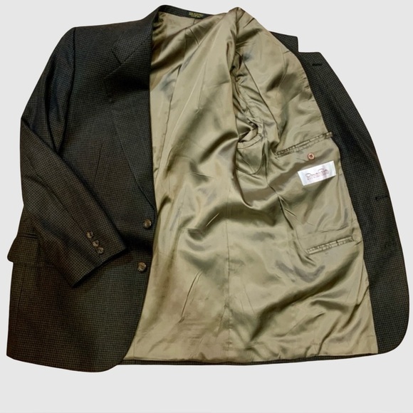 Oscar De La Renta Blazer Men 42R Brown Wool Tweed Two Button Sportcoat  VTG - Picture 7 of 8